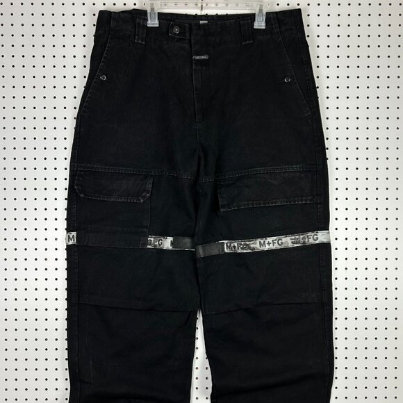 Girbaud 90s Shuttle Tape Jeans 40x34 Black Gothic Wide Leg Baggy Cyber‎ Punk Y2K - Picture 2 of 9